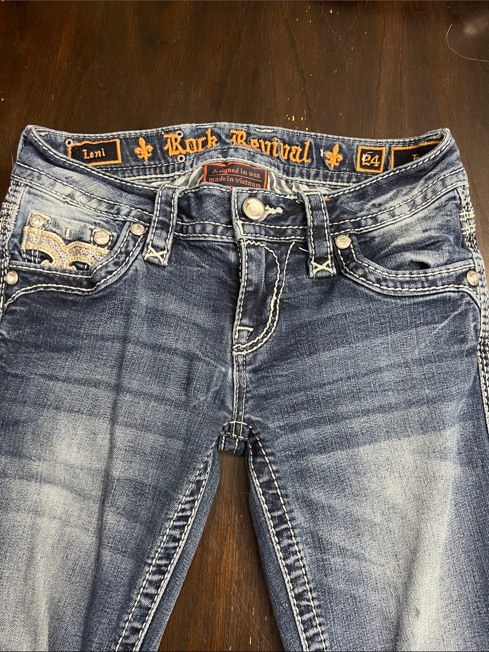 Rock Revival Boot Cut Jeans - Faded Blue Denim